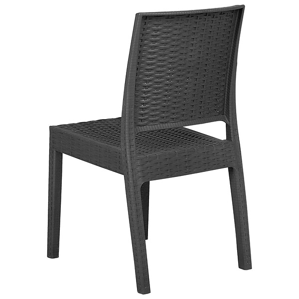 BELIANI - Lot de 4 chaises de jardin FOSSANO Matière synthétique Gris graphite - large