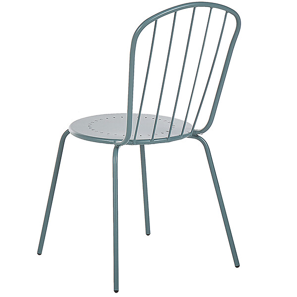 BELIANI - Lot de 4 chaises de jardin CALVI Métal Bleu clair - large