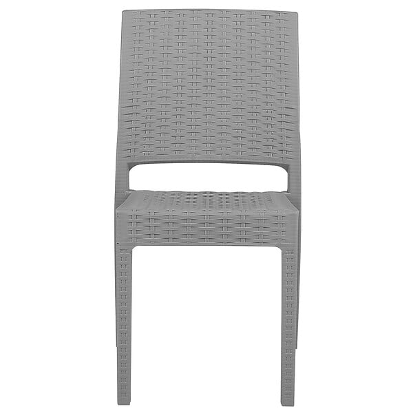 BELIANI - Lot de 4 chaises de jardin FOSSANO Matière synthétique Gris clair - large