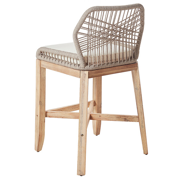 BELIANI - Lot de 2 chaises de bar de jardin TALAMONE Acacia Beige - large