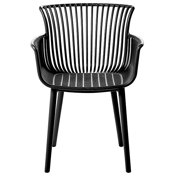 BELIANI - Lot de 4 chaises de jardin PESARO Noir - large