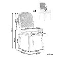 BELIANI - Lot de 4 chaises de jardin PLOSE Blanc/beige - vignette