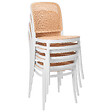 BELIANI - Lot de 4 chaises de jardin PLOSE Blanc/beige - vignette
