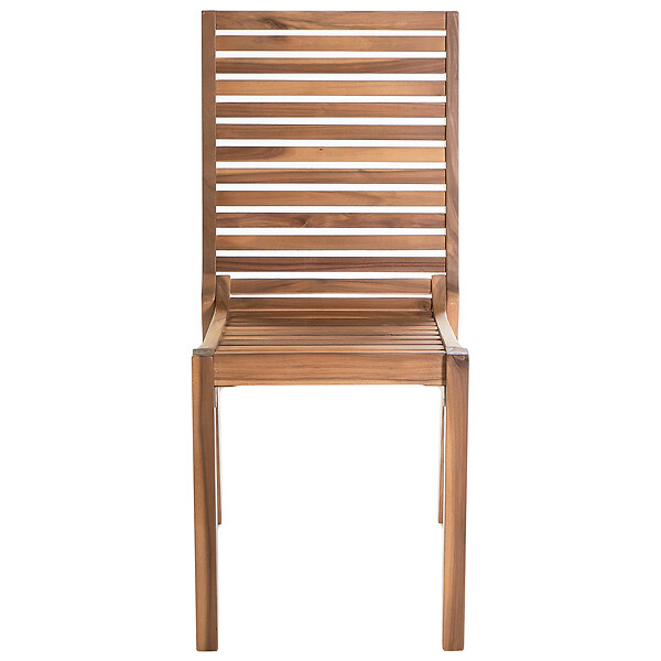 BELIANI - Lot de 4 chaises de jardin OMBRIANO Bois d\'acacia certifié Marron clair - large
