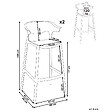 BELIANI - Lot de 2 chaises de bar de jardin GUBBIO Noir - vignette