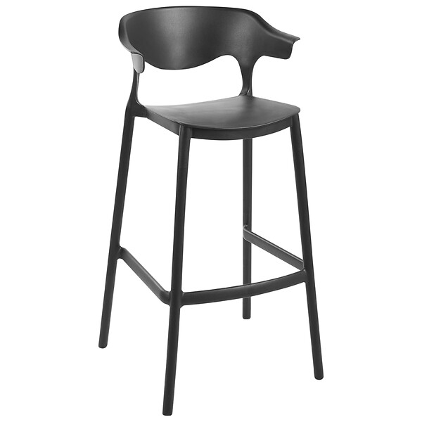 BELIANI - Lot de 2 chaises de bar de jardin GUBBIO Noir - large