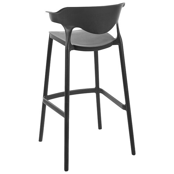 BELIANI - Lot de 2 chaises de bar de jardin GUBBIO Noir - large