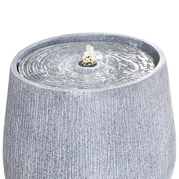 BELIANI - Fontaine de jardin avec LED grise CASCATA - large