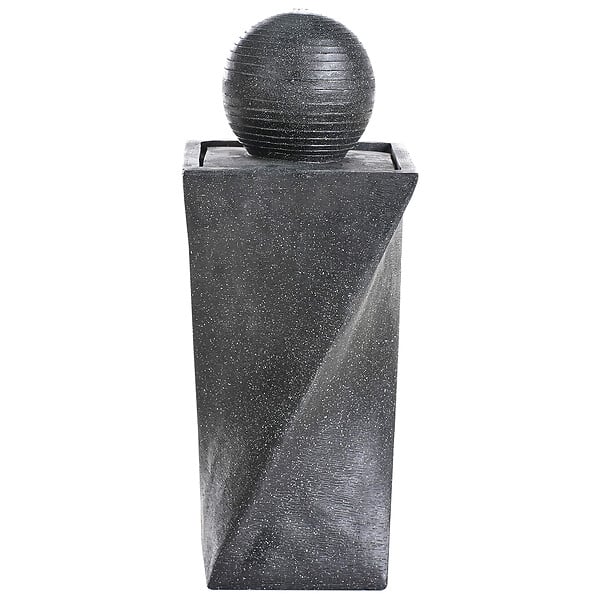 BELIANI - Fontaine de jardin avec LED gris graphite ACQUACHETA - large