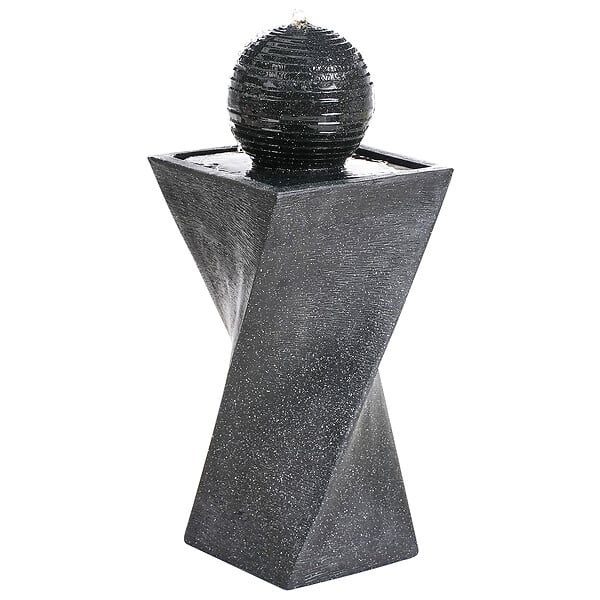 BELIANI - Fontaine de jardin avec LED gris graphite ACQUACHETA - large