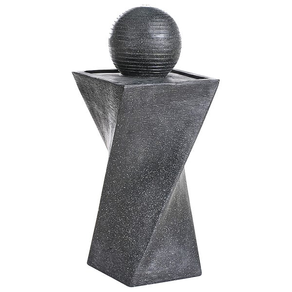 BELIANI - Fontaine de jardin avec LED gris graphite ACQUACHETA - large