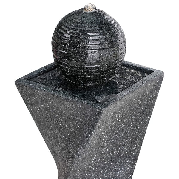 BELIANI - Fontaine de jardin avec LED gris graphite ACQUACHETA - large
