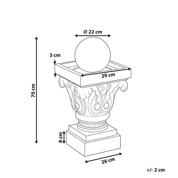 BELIANI - Fontaine de jardin avec LED beige VELINO - large