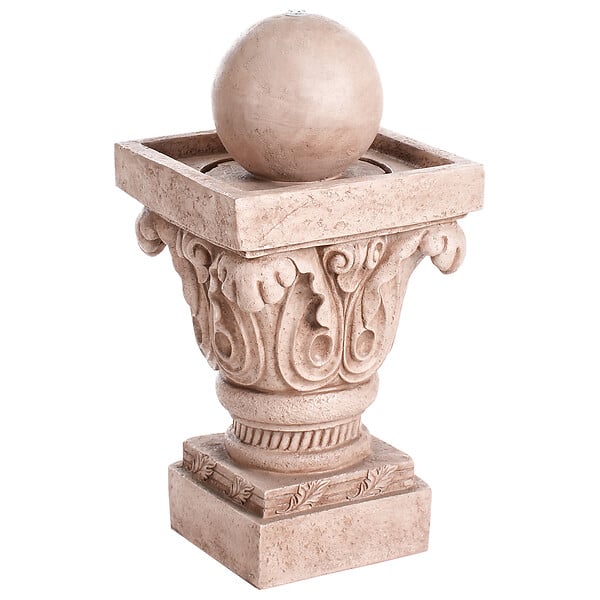 BELIANI - Fontaine de jardin avec LED beige VELINO - large