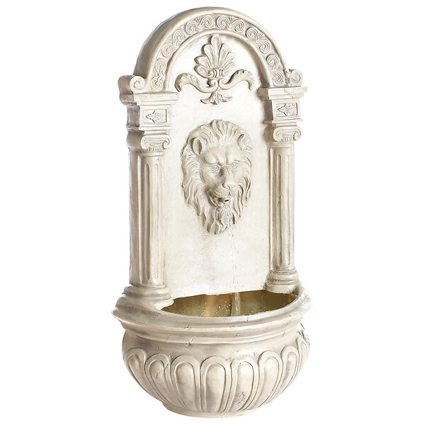 BELIANI - Fontaine de jardin avec lumière LED beige MARMORE - large