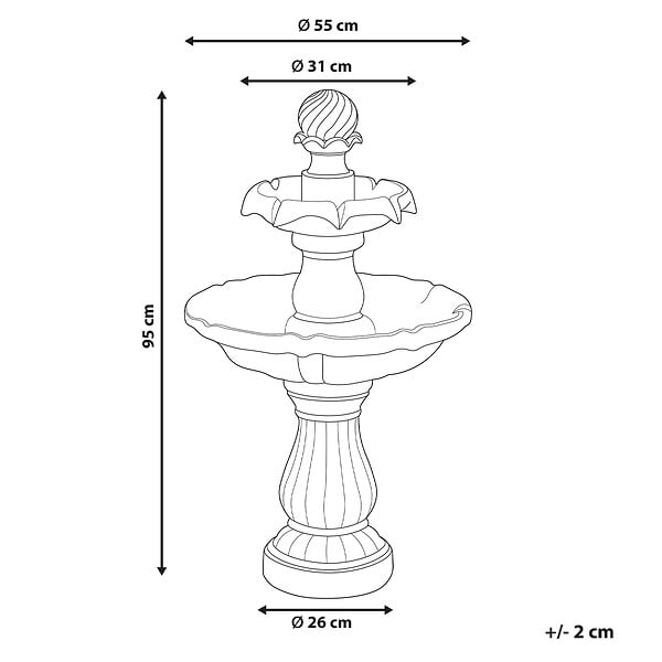 BELIANI - Fontaine de jardin beige clair LIMBARA - large