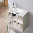PLANETE BAIN - Pack lave-mains Vert avec lave-mains extra fin blanc - Robinetterie Eau froide à gauche - L.42.5 X H. 48.6 cm - Hanos - vignette