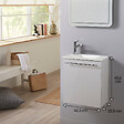 PLANETE BAIN - Meuble lave-mains pour wc blanc avec vasque design en solid stone et mitigeur - vignette