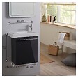 PLANETE BAIN - Lave mains anthracite brillant pour wc avec robinet eau froide à droite - vignette