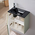 PLANETE BAIN - Pack lave-mains Vert avec lave-mains extra fin noir- Robinetterie Eau froide à gauche - L.42.5 X H. 48.6 cm - Hanos - vignette