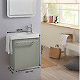 PLANETE BAIN - Pack lave-mains Vert avec porte serviette - Mitigeur à droite - L.48 X H. 52.5 cm - Houston 2 - vignette