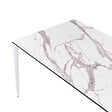 BELIANI - Table de salle à manger de jardin SOVARETO 180 cm 90 cm Effet marbre Marbre blanc - vignette