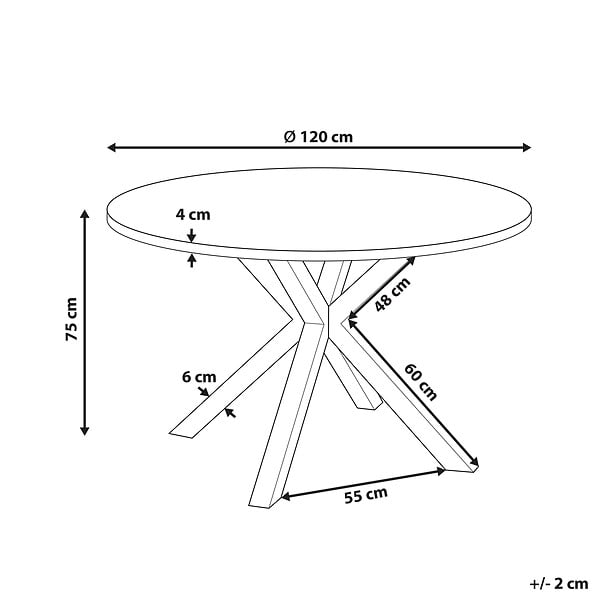 BELIANI - Table de salle à manger de jardin MALETTO 120 cm 120 cm Verre Gris foncé - large