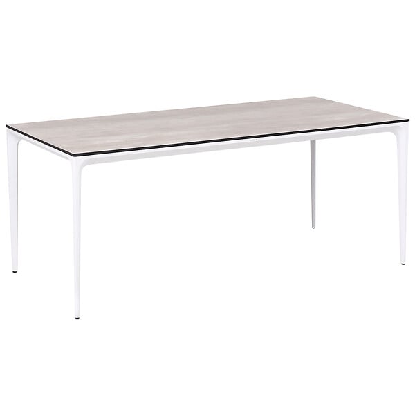 BELIANI - Table de salle à manger de jardin SOVARETO 180 cm 90 cm Imitation bois Gris clair - large
