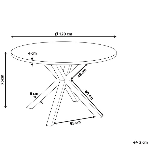 BELIANI - Table de salle à manger de jardin MALETTO 120 cm 120 cm Verre Gris - large