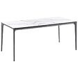 BELIANI - Table de salle à manger de jardin SOVARETO 180 cm 90 cm Effet marbre Marbre blanc - vignette