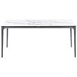 BELIANI - Table de salle à manger de jardin SOVARETO 180 cm 90 cm Effet marbre Marbre blanc - vignette