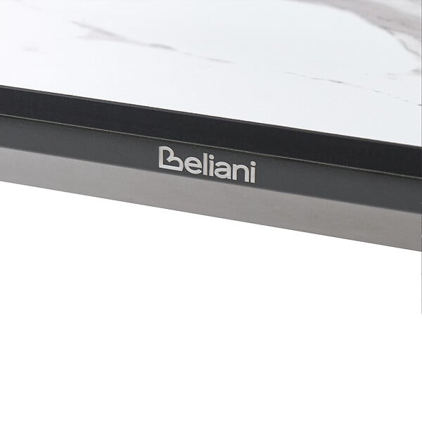BELIANI - Table de salle à manger de jardin SOVARETO 180 cm 90 cm Effet marbre Marbre blanc - large