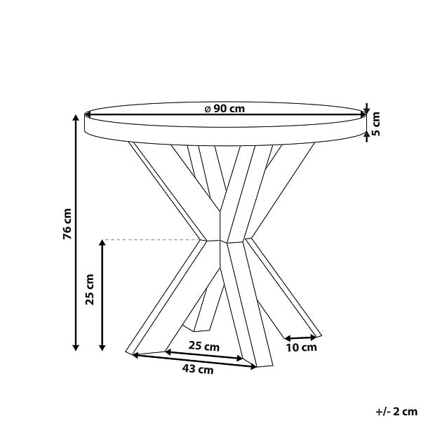 BELIANI - Table de salle à manger de jardin OLBIA 90 cm 90 cm Béton Gris - large