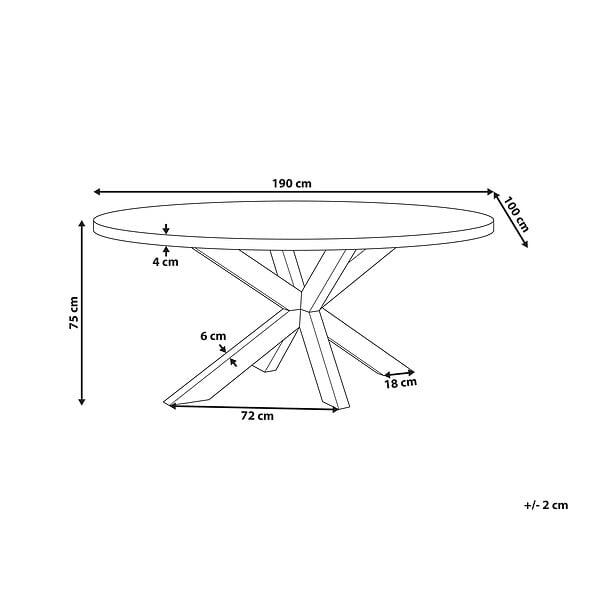 BELIANI - Table de salle à manger de jardin ORISTANO 190 cm 100 cm Béton Gris - large