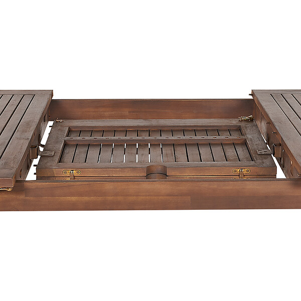 BELIANI - Table de salle à manger de jardin extensible CESANA 180/240 cm 100 cm Acacia Marron foncé - large