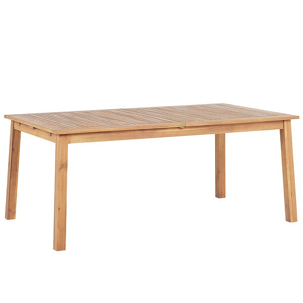 BELIANI - Table de salle à manger de jardin extensible CESANA 180/240 cm 100 cm Acacia Marron clair - large