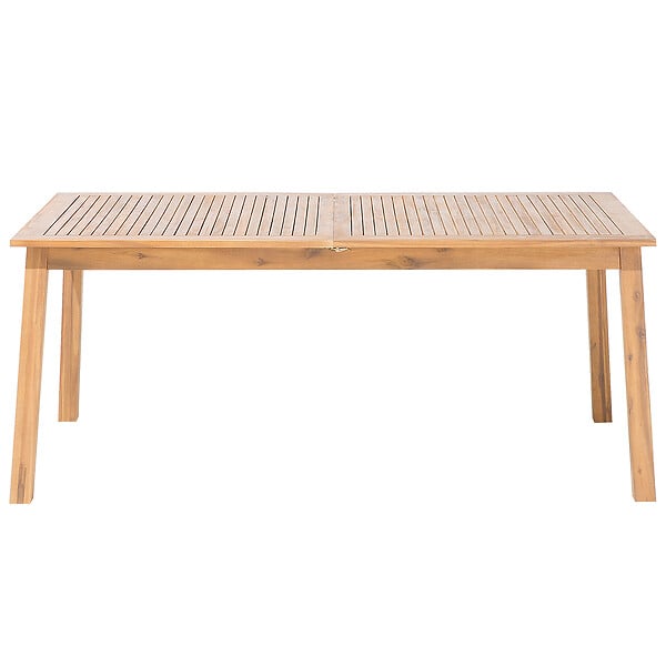 BELIANI - Table de salle à manger de jardin extensible CESANA 180/240 cm 100 cm Acacia Marron clair - large