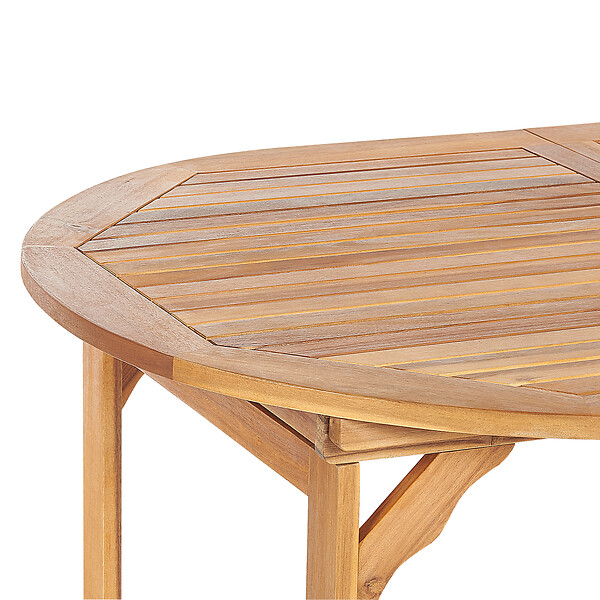 BELIANI - Table de salle à manger de jardin extensible MAUI 160/220 cm 100 cm Acacia Marron clair - large