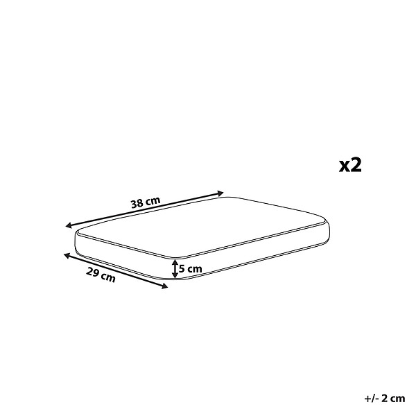 BELIANI - Lot de 2 coussins pour chaises de jardin FIJI 29 x 38 cm Blanc cassé - large