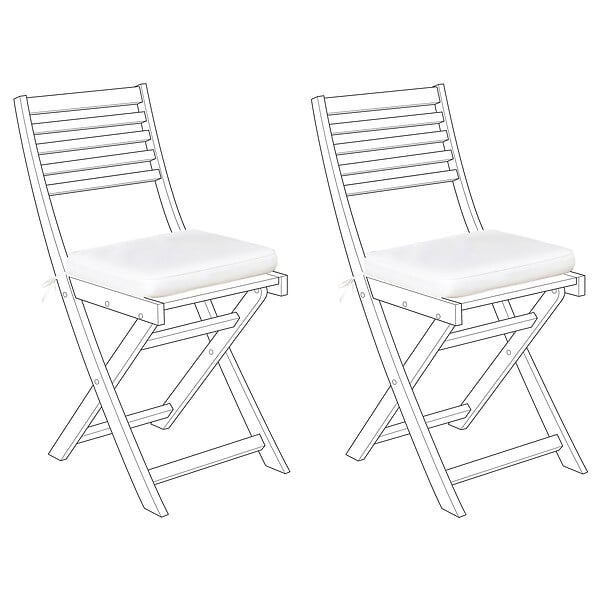 BELIANI - Lot de 2 coussins pour chaises de jardin FIJI 29 x 38 cm Blanc cassé - large