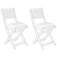 BELIANI - Lot de 2 coussins pour chaises de jardin FIJI 29 x 38 cm Blanc cassé - vignette