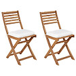 BELIANI - Lot de 2 coussins pour chaises de jardin FIJI 29 x 38 cm Blanc cassé - vignette