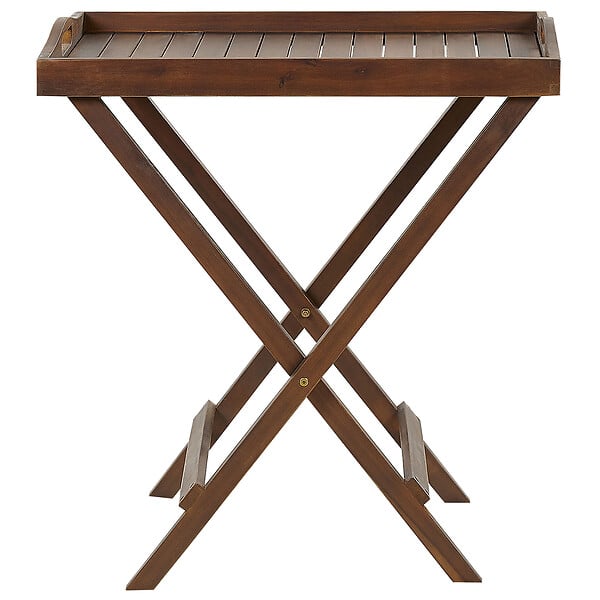 BELIANI - Table d\'appoint pour le jardin AMANTEA Acacia Marron foncé Pliant - large