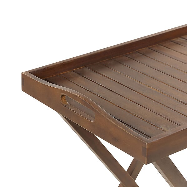 BELIANI - Table d\'appoint pour le jardin AMANTEA Acacia Marron foncé Pliant - large