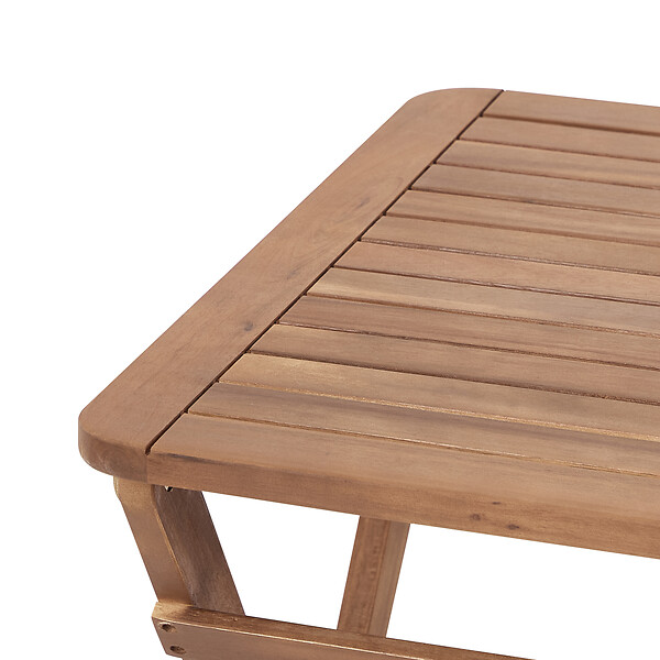 BELIANI - Table d\'appoint pour le jardin PARAGGI Bois d\'acacia certifié Marron Pliant - large