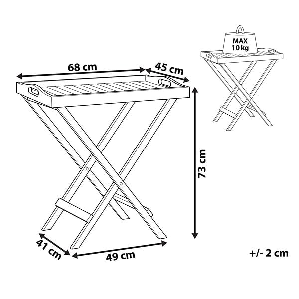 BELIANI - Table d\'appoint pour le jardin JAVA Acacia Marron clair Pliant - large