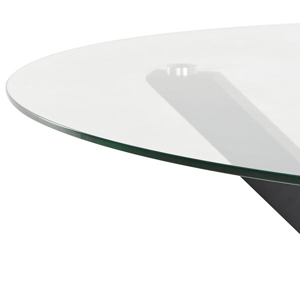 BELIANI - Table de salle à manger de jardin MALETTO 120 cm 120 cm Verre Noir - large