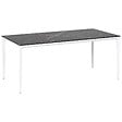 BELIANI - Table de salle à manger de jardin SOVARETO 180 cm 90 cm Effet marbre Marbre noir - vignette