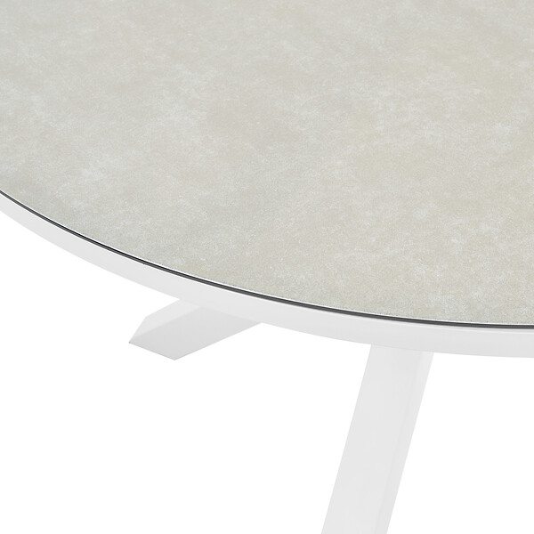 BELIANI - Table de salle à manger de jardin MALETTO 120 cm 120 cm Verre Taupe - large