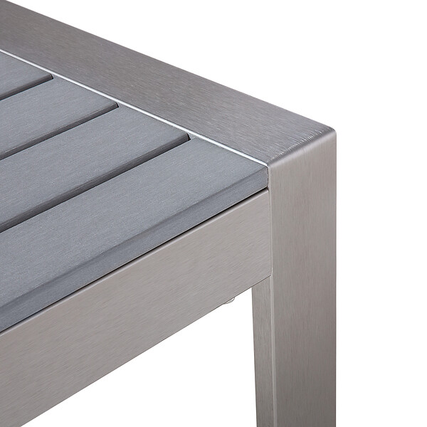 BELIANI - Table basse de jardin SALERNO Métal Gris clair - large